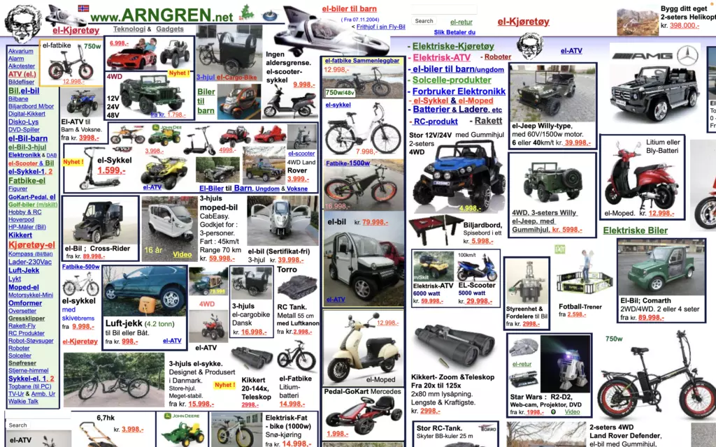 A view of the arngren.net website